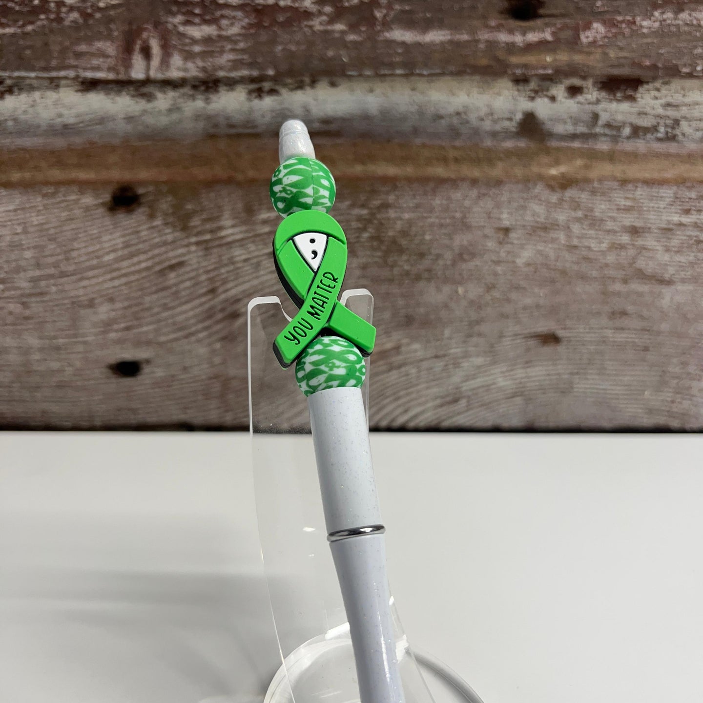 You Matter White Glitter Pen